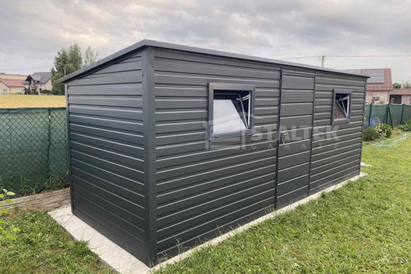 Ogłoszenie - Schowek - Domek Ogrodowy 5,5x2m - drzwi - 2x okno - antracyt - dach spad w tył ST185. Zdjęcie 3