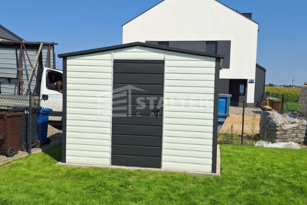 Ogłoszenie - Schowek - Domek ogrodowy - 3x3m - drzwi - antracyt - biały - dach dwuspadowy ST187. Zdjęcie 2