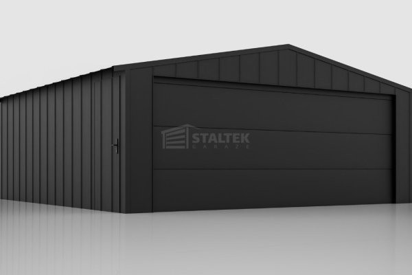 Ogłoszenie - Garaż blaszany 6x5m - brama segmentowa - drzwi - blacha na rąbek - dach dwuspadowy ST206. Zdjęcie 2