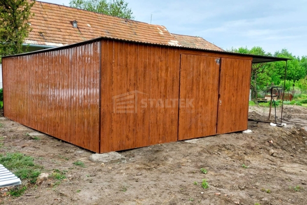 Ogłoszenie - Schowek - domek ogrodowy 5x3m - brama dwuskrzydłowa - 2x okno - antracyt - dach spad w tył ST214. Zdjęcie 2