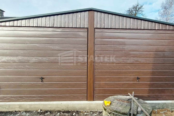 Ogłoszenie - Garaż Blaszany 6,5X8 - 2X Brama Uchylna  – Drewnopodobny - Rynny - Dwuspad  ST218. Zdjęcie 3