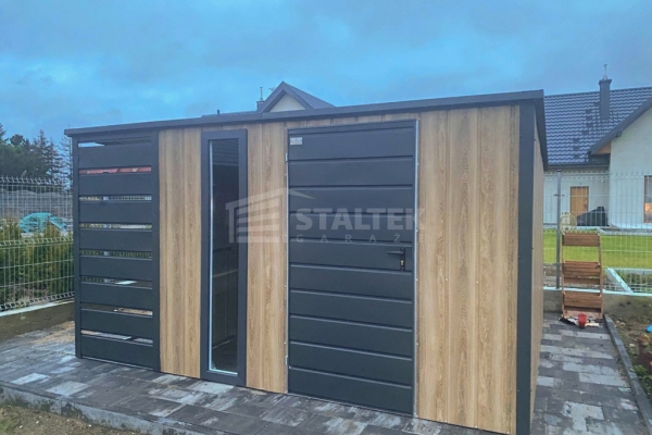 Ogłoszenie - Schowek – domek ogrodowy 3×3 – wiata 1×3 – drzwi – okno – antracyt – dach spad w tył ST224. Zdjęcie 2