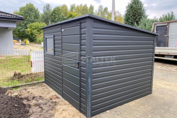 Ogłoszenie - Schowek – domek ogrodowy 2,8×2 – drzwi – okno - antracyt – dach spad w tył ST237. Zdjęcie 2