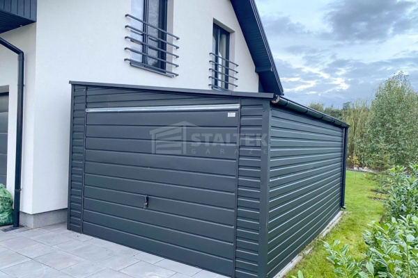 Ogłoszenie - Garaż blaszany 4x5m - brama uchylna - antracyt - dach spad w bok - rynny ST243. Zdjęcie 2