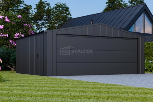 Ogłoszenie - Garaż blaszany 6x4 - brama segmentowa - drzwi - blacha na rąbek - dach dwuspadowy ST205. Zdjęcie 5