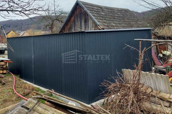 Ogłoszenie - Garaż Blaszany 4,5X8M Brama Uchylna – Antracyt – Dach Spad W Bok ST215. Zdjęcie 3