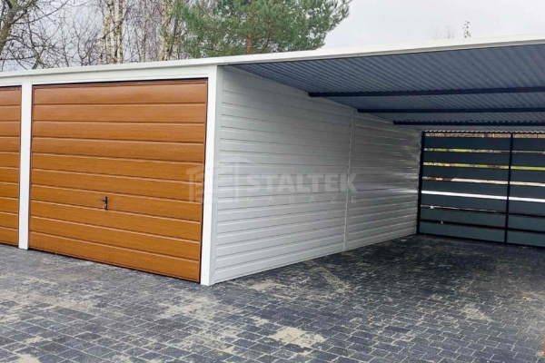 Ogłoszenie - Garaż Blaszany 6X6 + Wiata 4X6 - 2x Brama Uchylna  – Biały - Ścianka Działowa Spad w tył  ST219. Zdjęcie 3