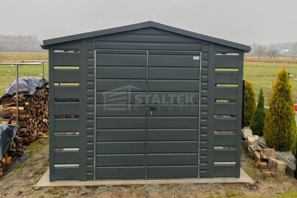 Ogłoszenie - Domek ogrodowy - schowek - 2x3m 2xwiata 0,5x3m brama dwuskrzydłowa dach dwuspadowy blachodachówka rynny ST226. Zdjęcie 2