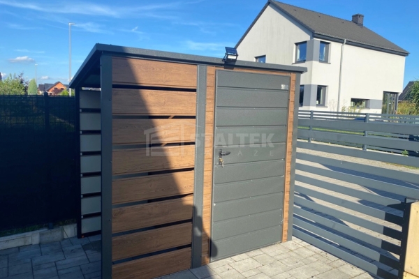 Ogłoszenie - Schowek – domek ogrodowy 1,5×1,5 – wiata 1×1,5 – drzwi – drewnopodobny – dach spad w tył ST236. Zdjęcie 2