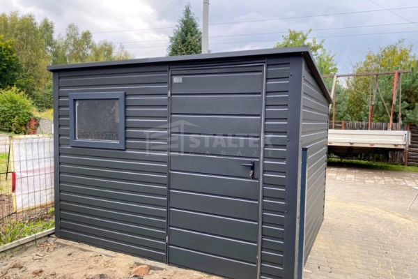 Ogłoszenie - Schowek – domek ogrodowy 2,8×2 – drzwi – okno - antracyt – dach spad w tył ST237. Zdjęcie 3