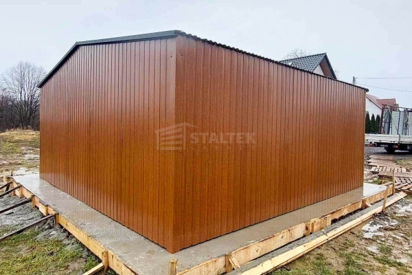 Ogłoszenie - Garaż blaszany 6x6m - 2x brama uchylna - drzwi - złoty dąb - drewnopodobny - dach dwuspadowy ST250. Zdjęcie 5