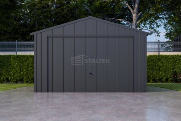 Ogłoszenie - Garaż blaszany 4x5m - brama uchylna - drzwi - blacha na rąbek - dach dwuspadowy ST204. Zdjęcie 5