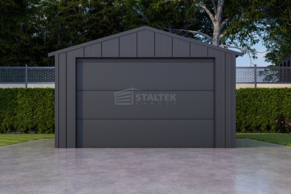 Ogłoszenie - Garaż blaszany 4x6 - brama segmentowa - okno - drzwi - dach dwuspadowy - blacha na rąbek ST209. Zdjęcie 5