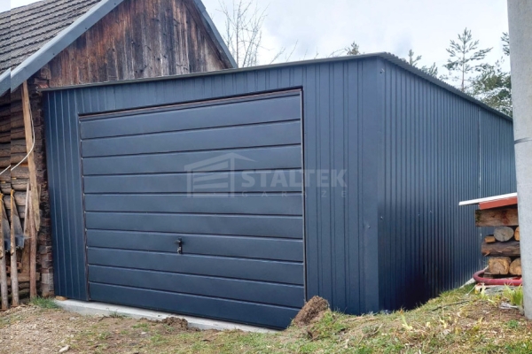 Ogłoszenie - Garaż Blaszany 4,5X8M Brama Uchylna – Antracyt – Dach Spad W Bok ST215. Zdjęcie 5