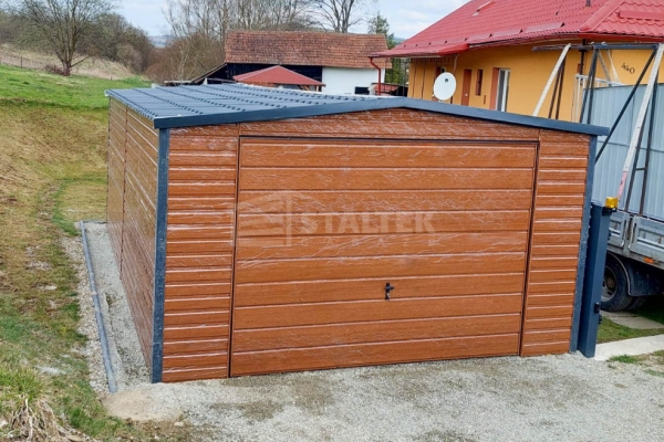 Ogłoszenie - Garaż Blaszany 4X6 - Dwuspad – Blachodachówka - Brama Uchylna - Drzwi - Okno - Drewnopodobny ST216. Zdjęcie 5