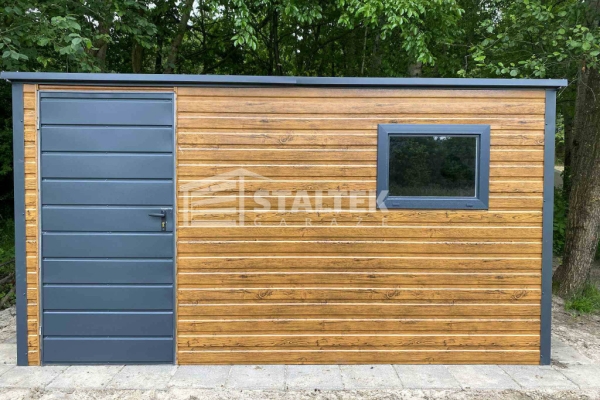 Ogłoszenie - Schowek - Domek Ogrodowy 3x2 - drzwi - okno - jasny orzech - antracyt - drewnopodobny - dach spad w tył  ST158. Zdjęcie 2