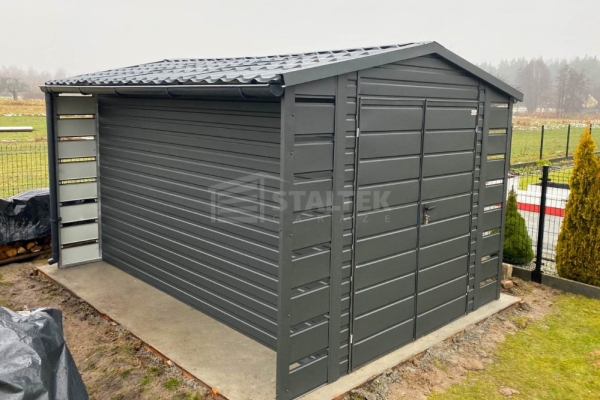 Ogłoszenie - Domek ogrodowy - schowek - 2x3m 2xwiata 0,5x3m brama dwuskrzydłowa dach dwuspadowy blachodachówka rynny ST226. Zdjęcie 4