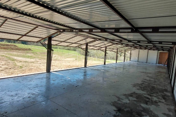 Ogłoszenie - Garaż blaszany 18x5m – 6x brama uchylna – 2x drzwi - rynna - drewnopodobny - spad w tył ST234. Zdjęcie 5