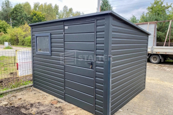 Ogłoszenie - Schowek – domek ogrodowy 2,8×2 – drzwi – okno - antracyt – dach spad w tył ST237. Zdjęcie 4