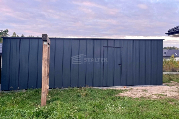 Ogłoszenie - Garaż blaszany 6x8 - brama uchylna - drzwi - blacha na rąbek - dach spad w tył ST211. Zdjęcie 2