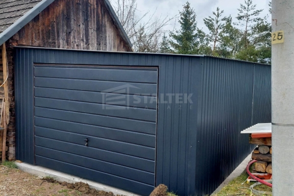 Ogłoszenie - Garaż Blaszany 4,5X8M Brama Uchylna – Antracyt – Dach Spad W Bok ST215. Zdjęcie 4