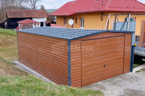 Ogłoszenie - Garaż Blaszany 4X6 - Dwuspad – Blachodachówka - Brama Uchylna - Drzwi - Okno - Drewnopodobny ST216. Zdjęcie 3