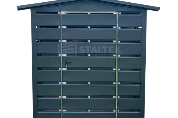 Ogłoszenie - Wiata śmietnikowa 1,5x0,5m antracyt - dach dwuspadowy ST167. Zdjęcie 1