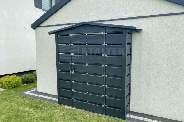 Ogłoszenie - Wiata śmietnikowa 1,5x0,5m antracyt - dach dwuspadowy ST167. Zdjęcie 3