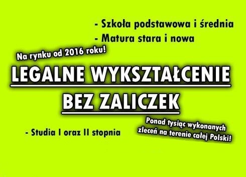 Ogłoszenie - Świadectwo maturalne. Legalna matura. Dyplom studiów. Legalny dyplom. Świadectwo szkolne. Zdjęcie 1