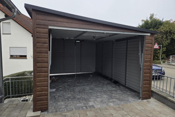 Ogłoszenie - Garaż blaszany 3,5x5m Drewnopodobny Orzech Grafit + Montaż. Zdjęcie 5