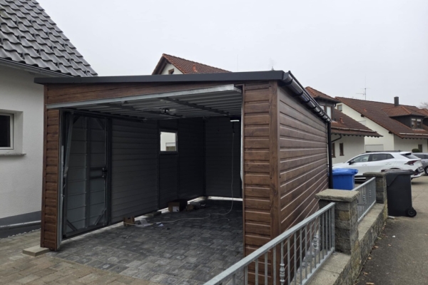 Ogłoszenie - Garaż blaszany 3,5x5m Drewnopodobny Orzech Grafit + Montaż. Zdjęcie 4