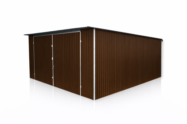 Ogłoszenie - Garaż Blaszany 4x5 Brąz MAT  – Spad na tył, Brama dwuskrzydłowa, Producent. Zdjęcie 2