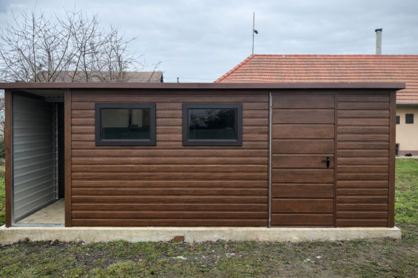 Ogłoszenie - Domek Narzędziowy Ogrodowy 5x3 + 1x3 wiata Ciemny Orzech PREMIUM. Zdjęcie 2