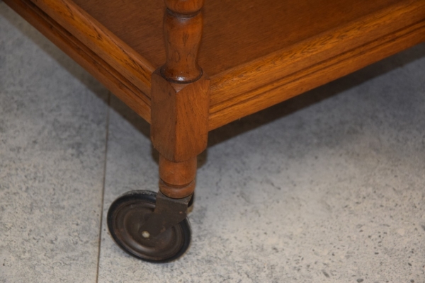 Ogłoszenie - barek - stolik dębowy na kółkach - super stan. Zdjęcie 5