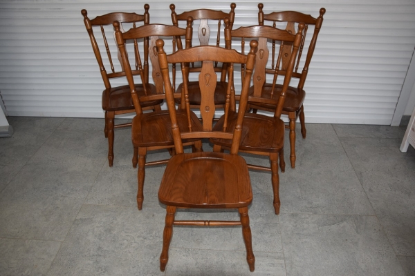 Ogłoszenie - krzesła dębowe 6 sztuk - jak nowe. Zdjęcie 1
