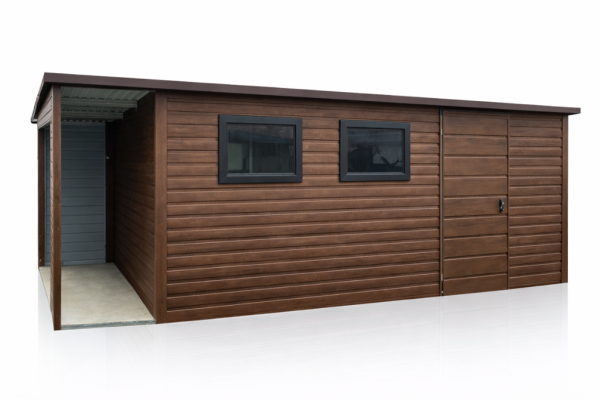 Ogłoszenie - Domek Narzędziowy Ogrodowy 5x3 + 1x3 wiata Ciemny Orzech PREMIUM. Zdjęcie 1