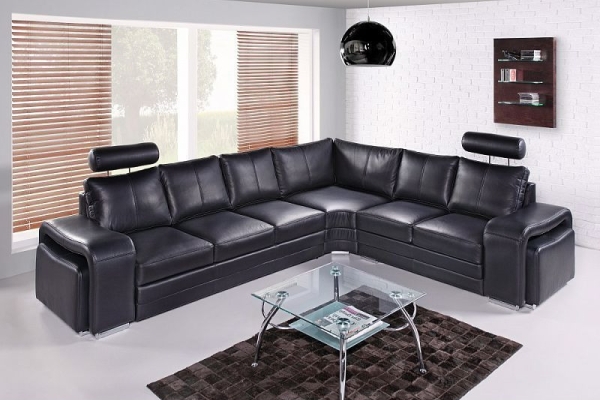 Ogłoszenie - Narożnik ENZO 3x2 skóra naturalna 100% dwie pufy + dwa zagłówki gratis!. Zdjęcie 2