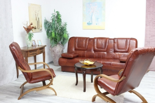 Ogłoszenie - PROMOCJA - komplet FINKA wersalka + 2 fotele, skóra 100%. Zdjęcie 4