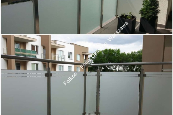 Ogłoszenie - Czym zasłonić szklaną balustradę balkonową ? Folie prywatyzujące na szyby balkonowe -oklejamy balkony folią Warszawa. Zdjęcie 1
