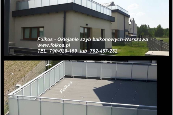 Ogłoszenie - Oklejamy balkony na Wilanowie- Folia matowa , prywatyzująca na szklane balustrady balkonowe Warszawa TEL.790-028-159. Zdjęcie 8