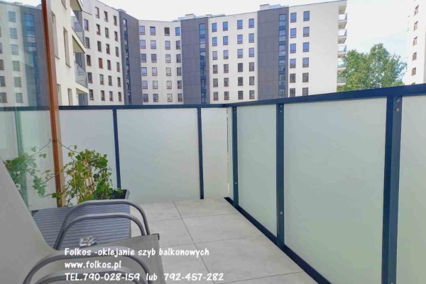 Ogłoszenie - Oklejamy balkony na Wilanowie- Folia matowa , prywatyzująca na szklane balustrady balkonowe Warszawa TEL.790-028-159. Zdjęcie 7