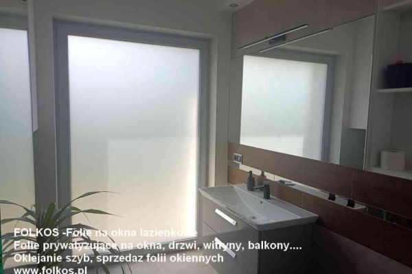 Ogłoszenie - Czym zasłonić okno  w łazience? -Folkos folie prywatyzujące na okna łazienkowe -Folia MAT MROŻONY- MLECZNY. Zdjęcie 2