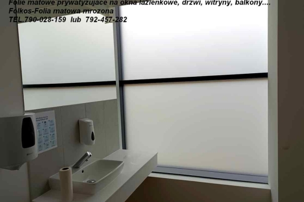 Ogłoszenie - Czym zasłonić okno  w łazience? -Folkos folie prywatyzujące na okna łazienkowe -Folia MAT MROŻONY- MLECZNY. Zdjęcie 3