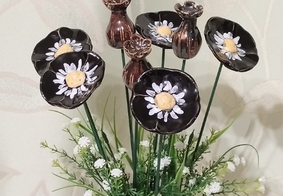 Ogłoszenie - Kwiaty polny mak ceramika. Zdjęcie 1