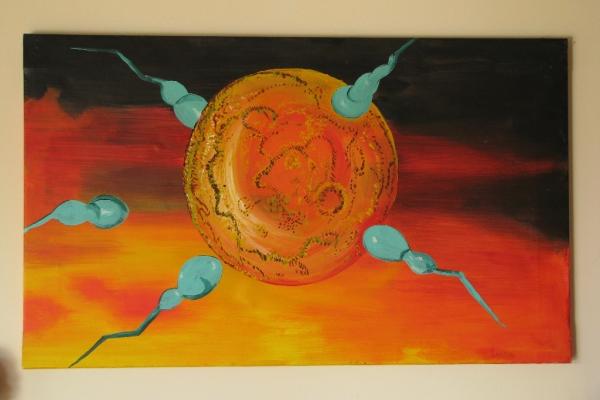 Ogłoszenie - Duży obraz ręcznie malowany na płótnie 65x107 cm – Kosmiczna abstrakcja. Zdjęcie 1