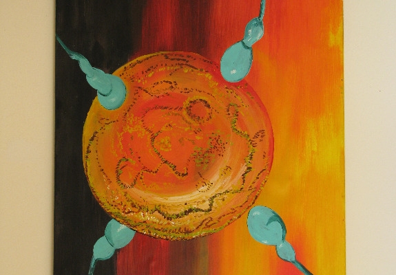 Ogłoszenie - Duży obraz ręcznie malowany na płótnie 65x107 cm – Kosmiczna abstrakcja. Zdjęcie 6