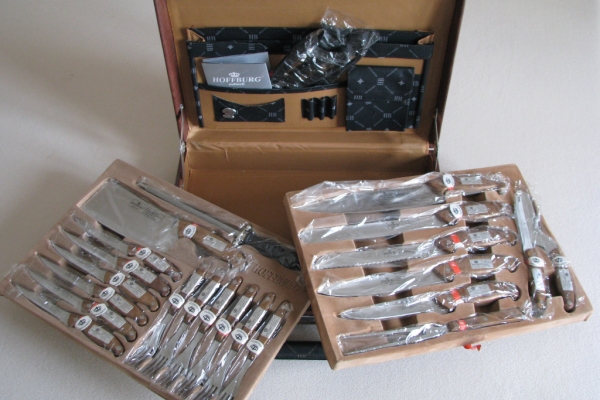 Ogłoszenie - Zestaw noży kuchennych i sztućców w walizce - 24 elementy Hoffburg. Zdjęcie 2