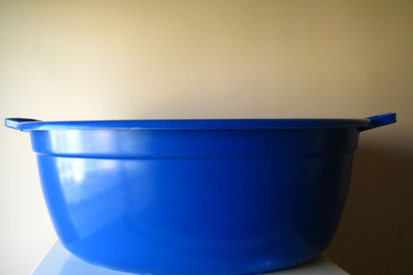 Ogłoszenie - Duża miska, wanienka owalna 74 cm / 60 litrów na pranie miednica basenik balia granatowa. Zdjęcie 2