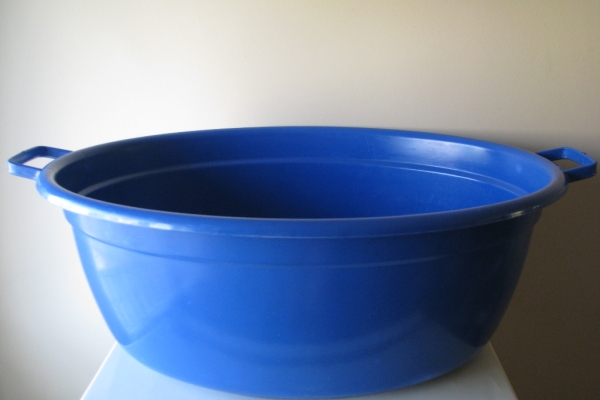 Ogłoszenie - Duża miska, wanienka owalna 74 cm / 60 litrów na pranie miednica basenik balia granatowa. Zdjęcie 1