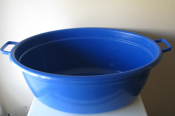 Ogłoszenie - Duża miska, wanienka owalna 74 cm / 60 litrów na pranie miednica basenik balia granatowa. Zdjęcie 5